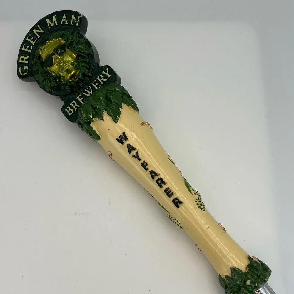 Green Man Brewery Wayfarer Beer Pub Tap Handle 12 Inches Asheville NC Est. 1997